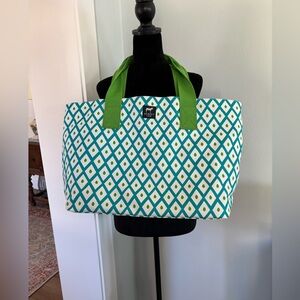 Dabney Lee extra large tote green and teal